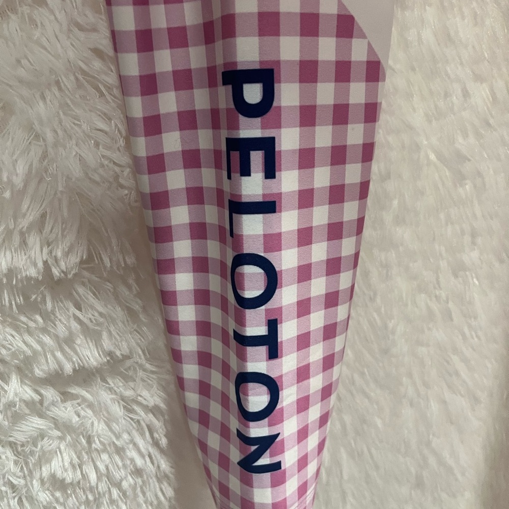 Peloton Pink Checkered Leggings - Picture 3 of 10